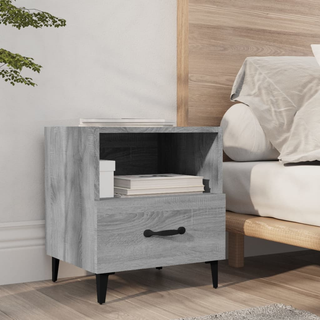 Bedside Cabinet Grey Sonoma Engineered Wood - Giant Lobelia