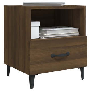 Bedside Cabinet Brown Oak Engineered Wood - Giant Lobelia