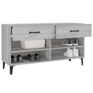 vidaXL Shoe Cabinet Grey Sonoma 102x35x55 cm Engineered Wood - Giant Lobelia