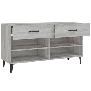 vidaXL Shoe Cabinet Grey Sonoma 102x35x55 cm Engineered Wood - Giant Lobelia