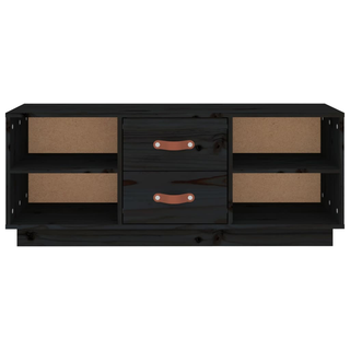 TV Cabinet Black 100x34x40 cm Solid Wood Pine - Giant Lobelia