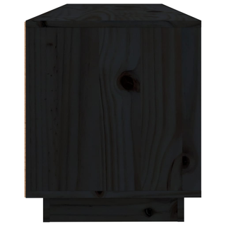 TV Cabinet Black 100x34x40 cm Solid Wood Pine - Giant Lobelia