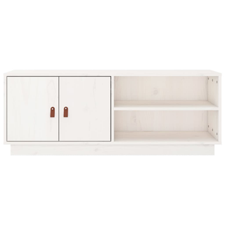 TV Cabinet White 105x34x40 cm Solid Wood Pine - Giant Lobelia