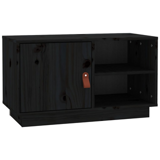 vidaXL TV Cabinet Black 70x34x40 cm Solid Wood Pine - Giant Lobelia