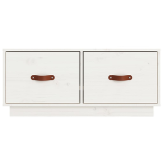 TV Cabinet White 80x34x35 cm Solid Wood Pine - Giant Lobelia