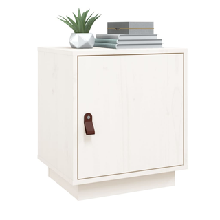 Bedside Cabinet White 40x34x45 cm Solid Wood Pine - Giant Lobelia