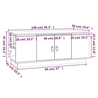 Coffee Table 100x50x41 cm Solid Wood Pine - Giant Lobelia