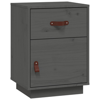 Bedside Cabinet Grey 40x34x55 cm Solid Wood Pine - Giant Lobelia