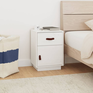 vidaXL Bedside Cabinet White 40x34x55 cm Solid Wood Pine - Giant Lobelia