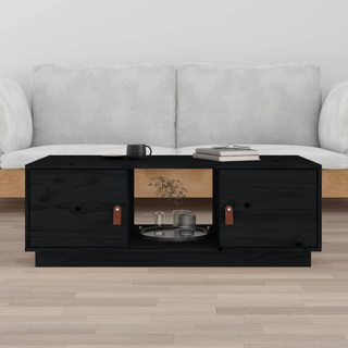 vidaXL Coffee Table Black 100x50x35 cm Solid Wood Pine - Giant Lobelia