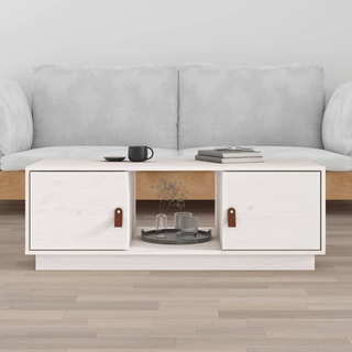 vidaXL Coffee Table White 100x50x35 cm Solid Wood Pine - Giant Lobelia