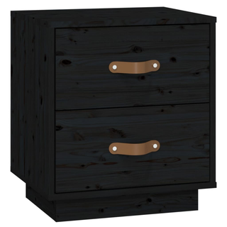 Bedside Cabinets 2 pcs Black 40x34x45 cm Solid Wood Pine - Giant Lobelia