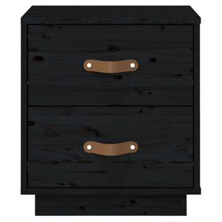 Bedside Cabinets 2 pcs Black 40x34x45 cm Solid Wood Pine - Giant Lobelia