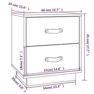 Bedside Cabinets 2 pcs Black 40x34x45 cm Solid Wood Pine - Giant Lobelia