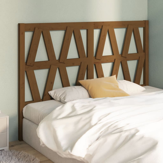 Bed Headboard Honey Brown 126x4x100 cm Solid Wood Pine - Giant Lobelia