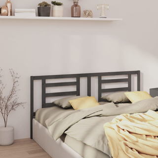 Bed Headboard Grey 166x4x100 cm Solid Pine Wood - Giant Lobelia
