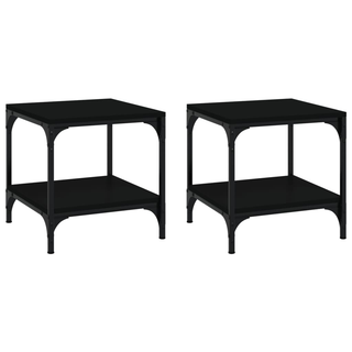 Side Tables 2 pcs Black 40x40x40 cm Engineered Wood - Giant Lobelia