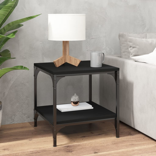 Side Tables 2 pcs Black 40x40x40 cm Engineered Wood - Giant Lobelia