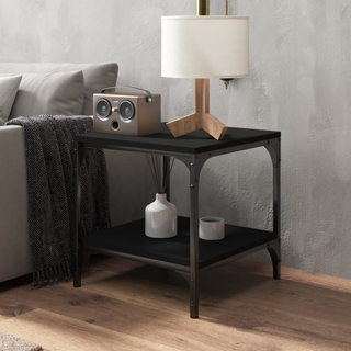 Side Tables 2 pcs Black 40x40x40 cm Engineered Wood - Giant Lobelia