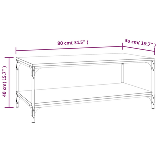 Coffee Table Grey Sonoma 80x50x40 cm Engineered Wood - Giant Lobelia