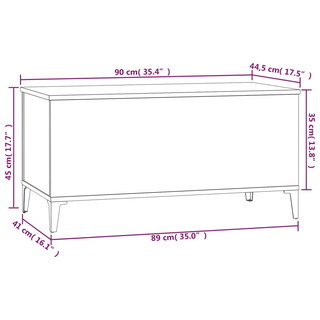 Coffee Table Grey Sonoma 90x44.5x45 cm Engineered Wood - Giant Lobelia