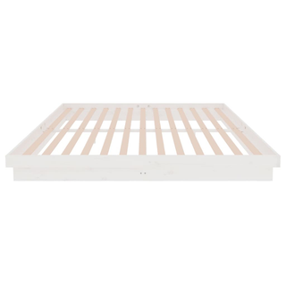 Bed Frame White Solid Wood Pine 200x200 cm - Giant Lobelia