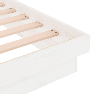 Bed Frame White Solid Wood Pine 200x200 cm - Giant Lobelia