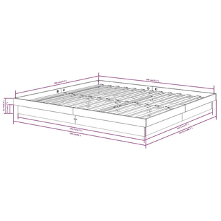 Bed Frame White Solid Wood Pine 200x200 cm - Giant Lobelia