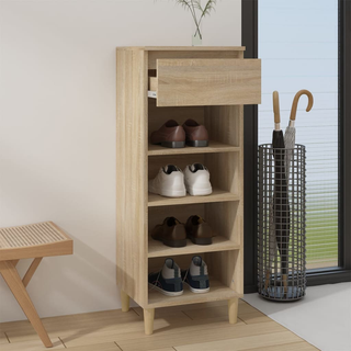 Shoe Cabinet Sonoma Oak 40x36x105 cm Engineered Wood - Giant Lobelia