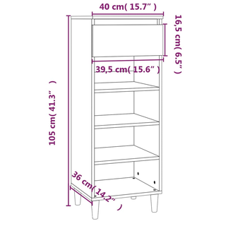 Shoe Cabinet Sonoma Oak 40x36x105 cm Engineered Wood - Giant Lobelia