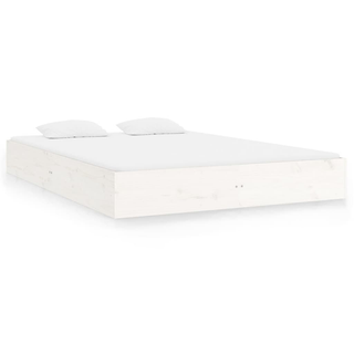 Bed Frame White Solid Wood 150x200 cm King Size - Giant Lobelia