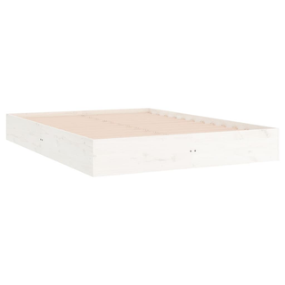 Bed Frame White Solid Wood 150x200 cm King Size - Giant Lobelia