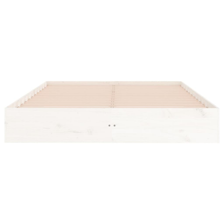 Bed Frame White Solid Wood 150x200 cm King Size - Giant Lobelia