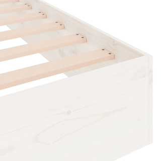 Bed Frame White Solid Wood 150x200 cm King Size - Giant Lobelia