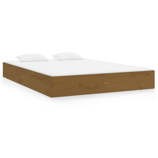 Bed Frame Honey Brown Solid Wood 150x200 cm King Size - Giant Lobelia