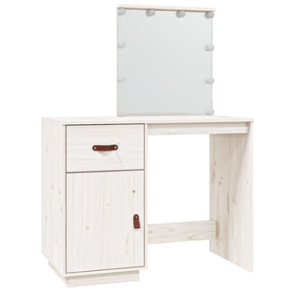 vidaXL Dressing Table with LED White 95x50x133.5 cm Solid Wood Pine - Giant Lobelia