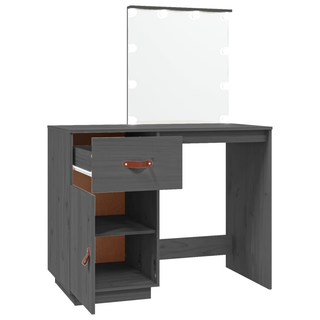 vidaXL Dressing Table with LED Grey 95x50x133.5 cm Solid Wood Pine - Giant Lobelia