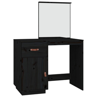 vidaXL Dressing Table Black 95x50x134 cm Solid Wood Pine - Giant Lobelia