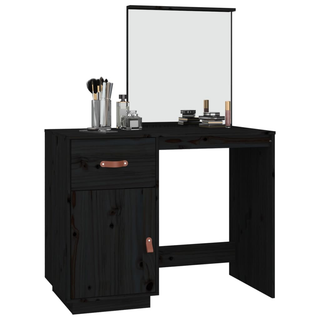 vidaXL Dressing Table Black 95x50x134 cm Solid Wood Pine - Giant Lobelia