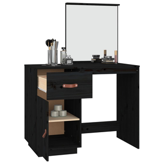 vidaXL Dressing Table Black 95x50x134 cm Solid Wood Pine - Giant Lobelia