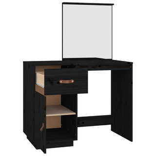 vidaXL Dressing Table Black 95x50x134 cm Solid Wood Pine - Giant Lobelia