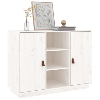 Sideboard White 100x40x75 cm Solid Wood Pine - Giant Lobelia