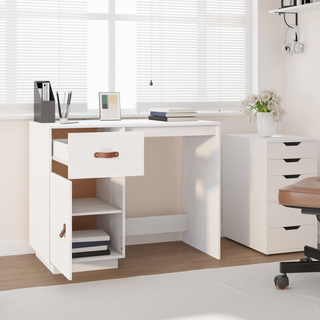 vidaXL Desk White 95x50x75 cm Solid Wood Pine - Giant Lobelia