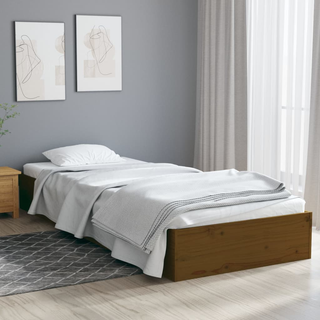 Bed Frame Honey Brown Solid Wood 75x190 cm Small Single - Giant Lobelia