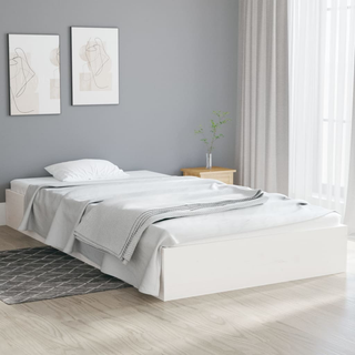 Bed Frame White Solid Wood 90x200 cm - Giant Lobelia