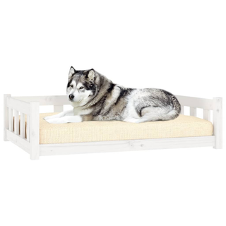 Dog Bed White 105.5x75.5x28 cm Solid Wood Pine - Giant Lobelia