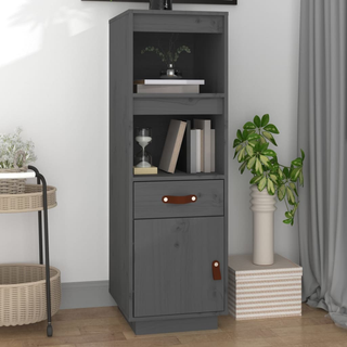 Highboard Grey 34x40x108,5 cm Solid Wood Pine - Giant Lobelia