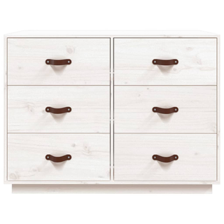 Sideboard White 100x40x75 cm Solid Wood Pine - Giant Lobelia