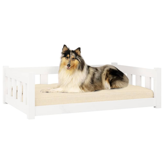 Dog Bed White 95.5x65.5x28 cm Solid Wood Pine - Giant Lobelia