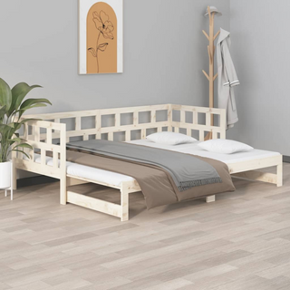 vidaXL Pull-out Day Bed Solid Wood Pine 2x(90x200) cm - Giant Lobelia